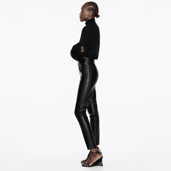 Zara Black Leather Leggings - Picture 2 of 9